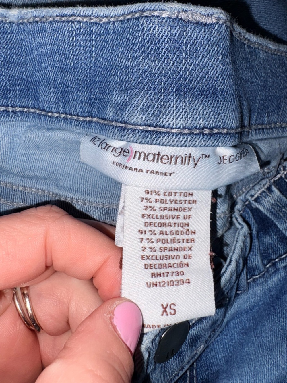 Isabel Maternity Jeans XS Distressed Skinny Light Wash Stretch Denim Target - Picture 8 of 8